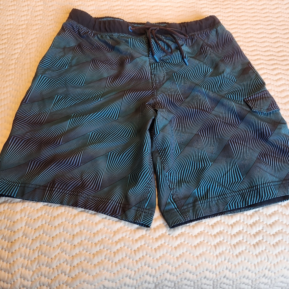 Speedo Board Shorts Men's Blue Patterned Size 34